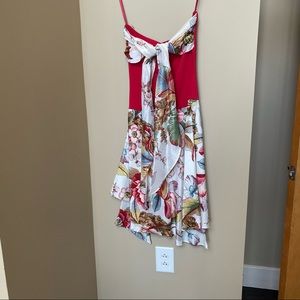 Strapless handkerchief skirt dress